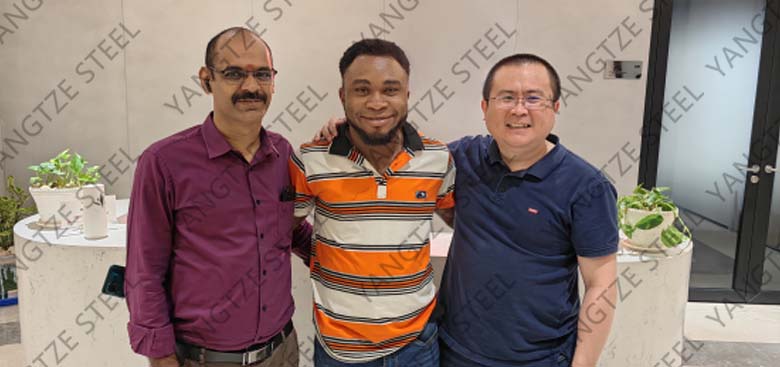 Yangtzesteel foreign trade manager Eric recently went abroad to visit customers