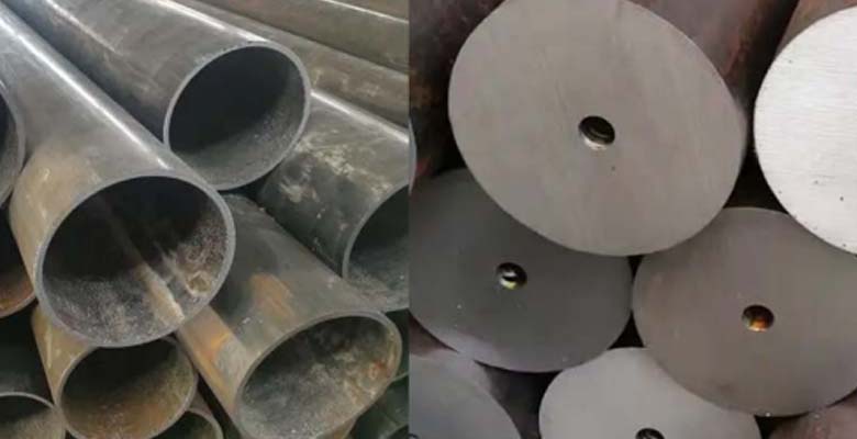The difference between drilled round steel and steel pipes