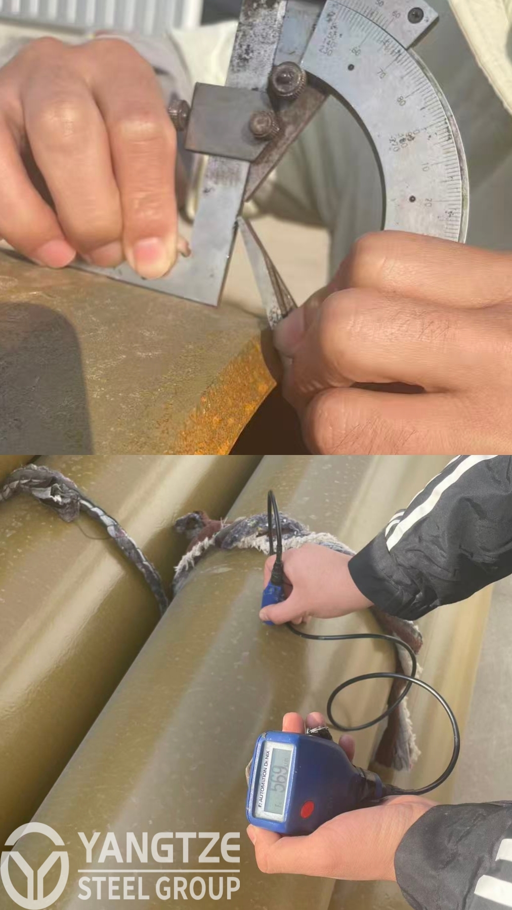 Inspect seamless steel pipes using specialized tools.jpg